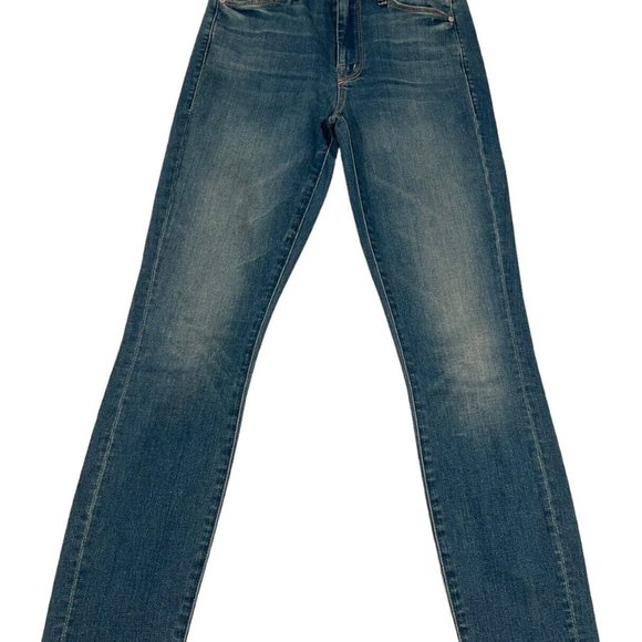 Mother The Looker Ankle Fray In Birds Of Paradise Medium Wash Size 24 Inseam 25" - Picture 5 of 16